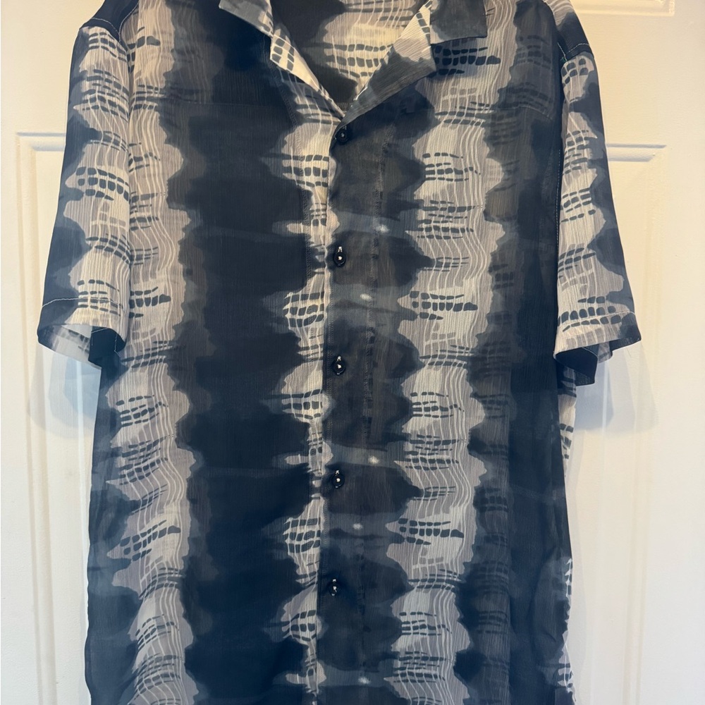 ASOS Men's Short-Sleeve Button-Up Shirt in Black and White Pattern